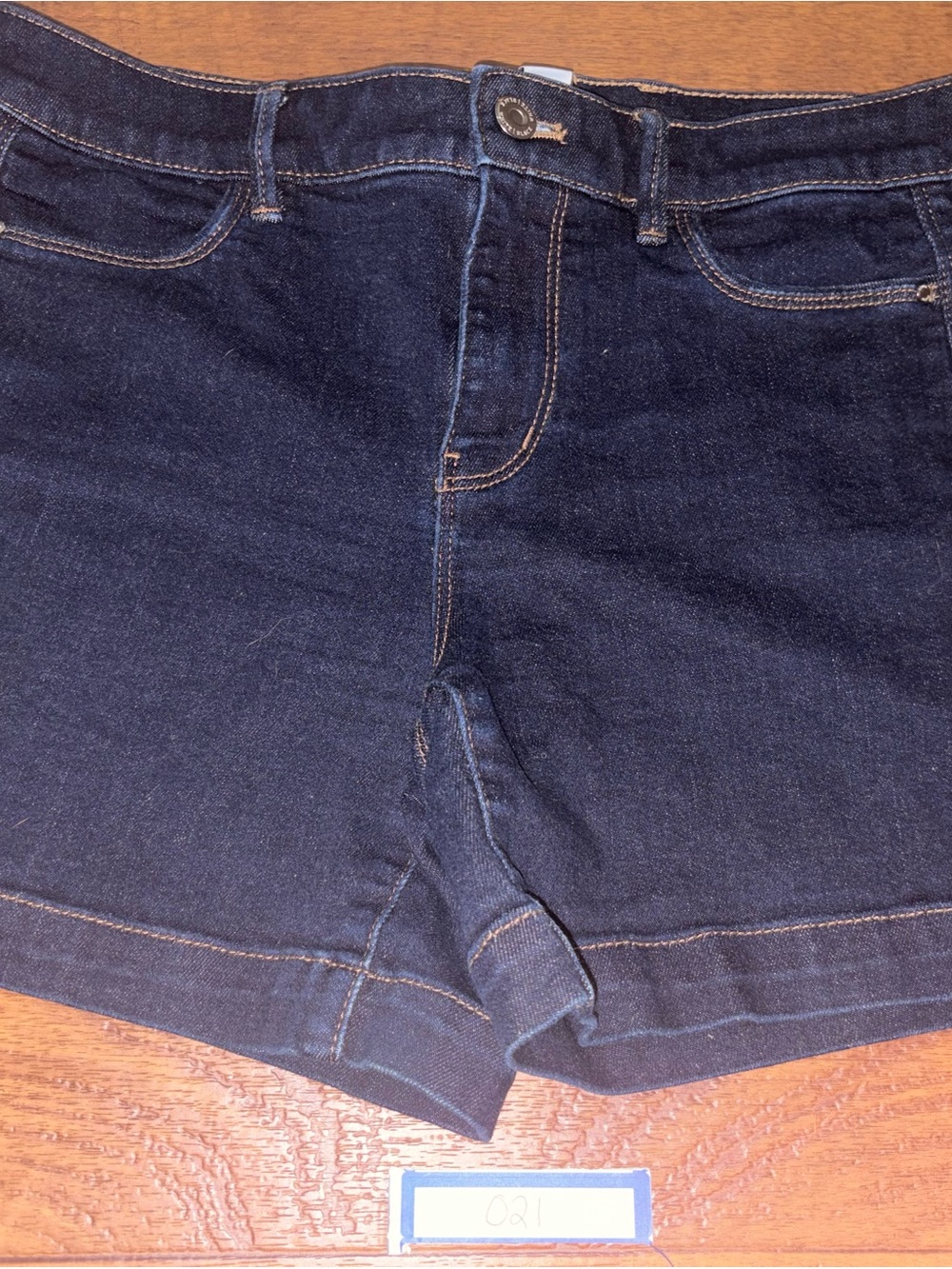 White House Black Market Corset Lace-Back Denim Shorts EUC